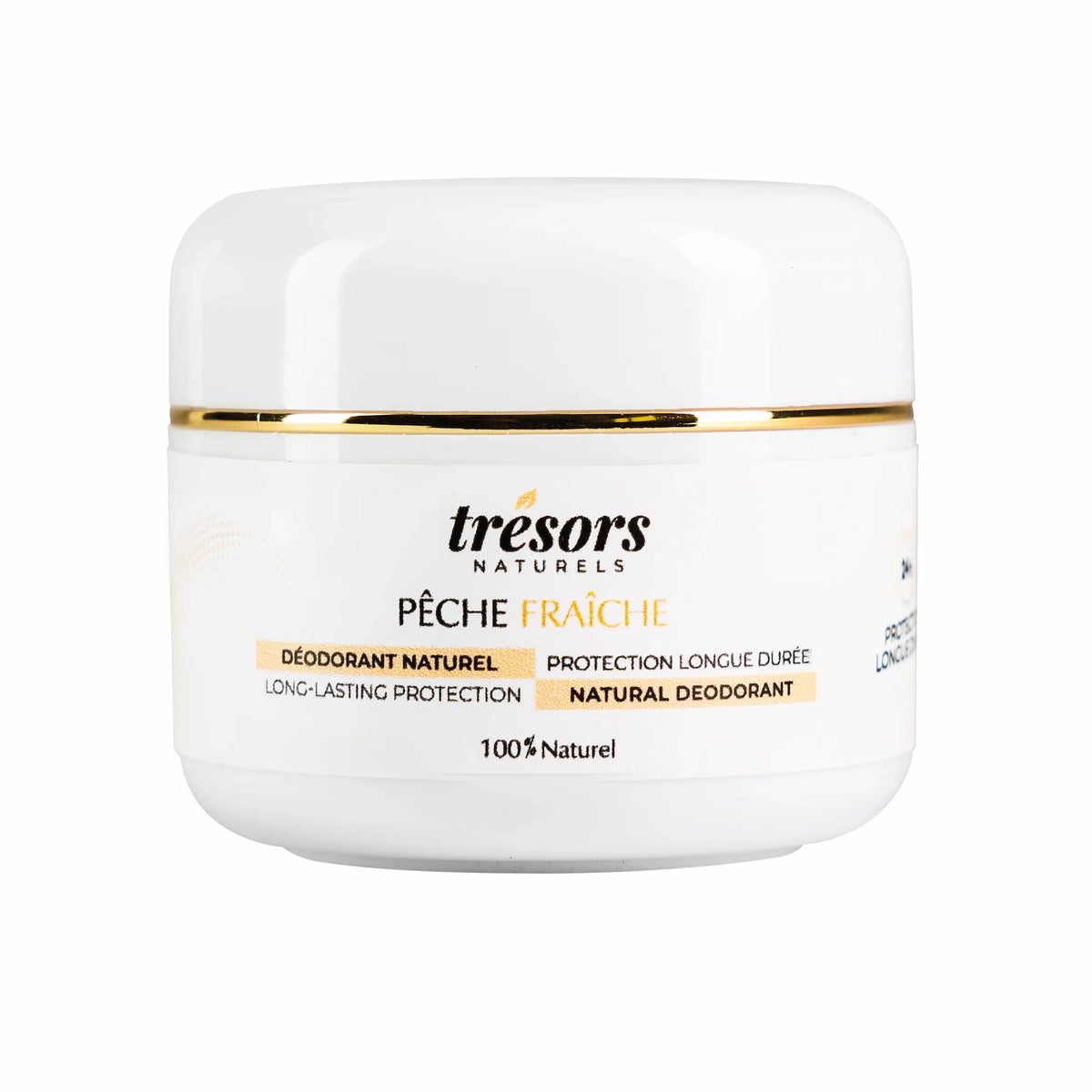 Déodorant Naturel Pêche Fraîche est un déodorant crème à la formule 50ml trésors naturel face