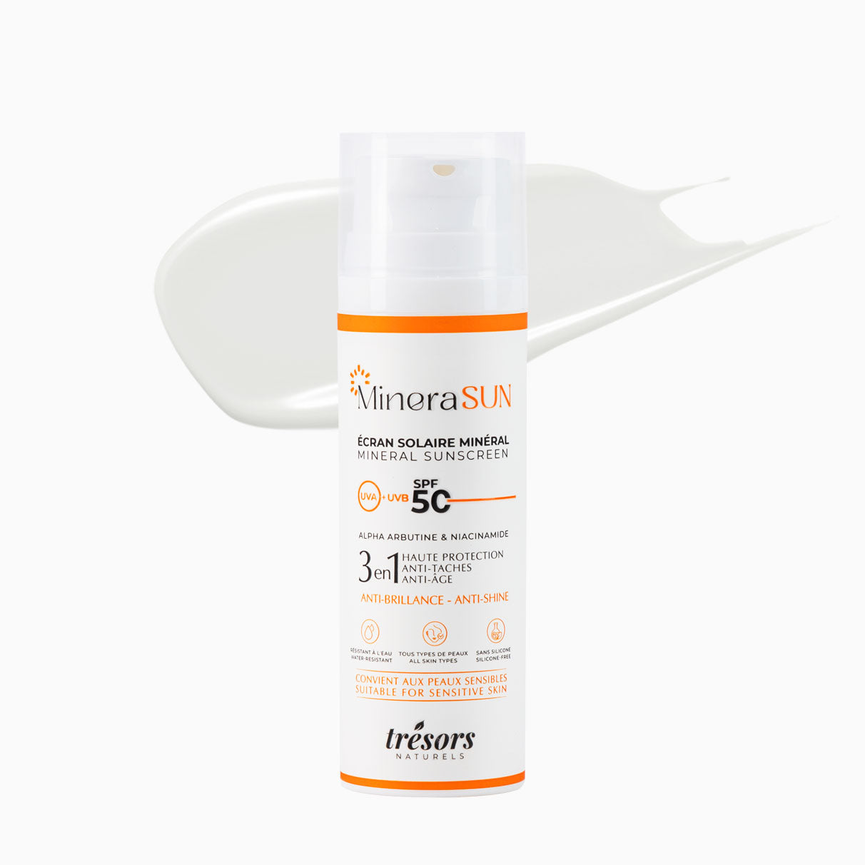 Écran solaire minéral MineraSUN SPF 50 teinté et invisible