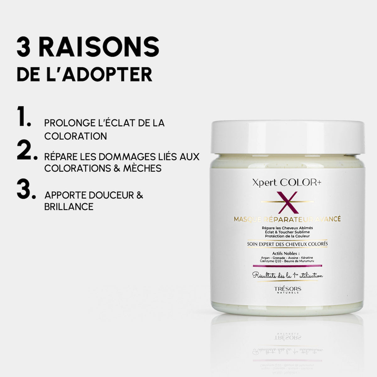 Masque Réparateur Avancé XPERT COLOR+ 250ml trésors naturels affiche