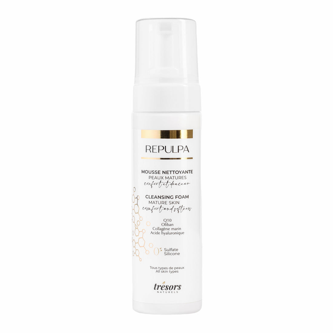mousse nettoyant repulpa pour peaux matures trésors naturel 200ml