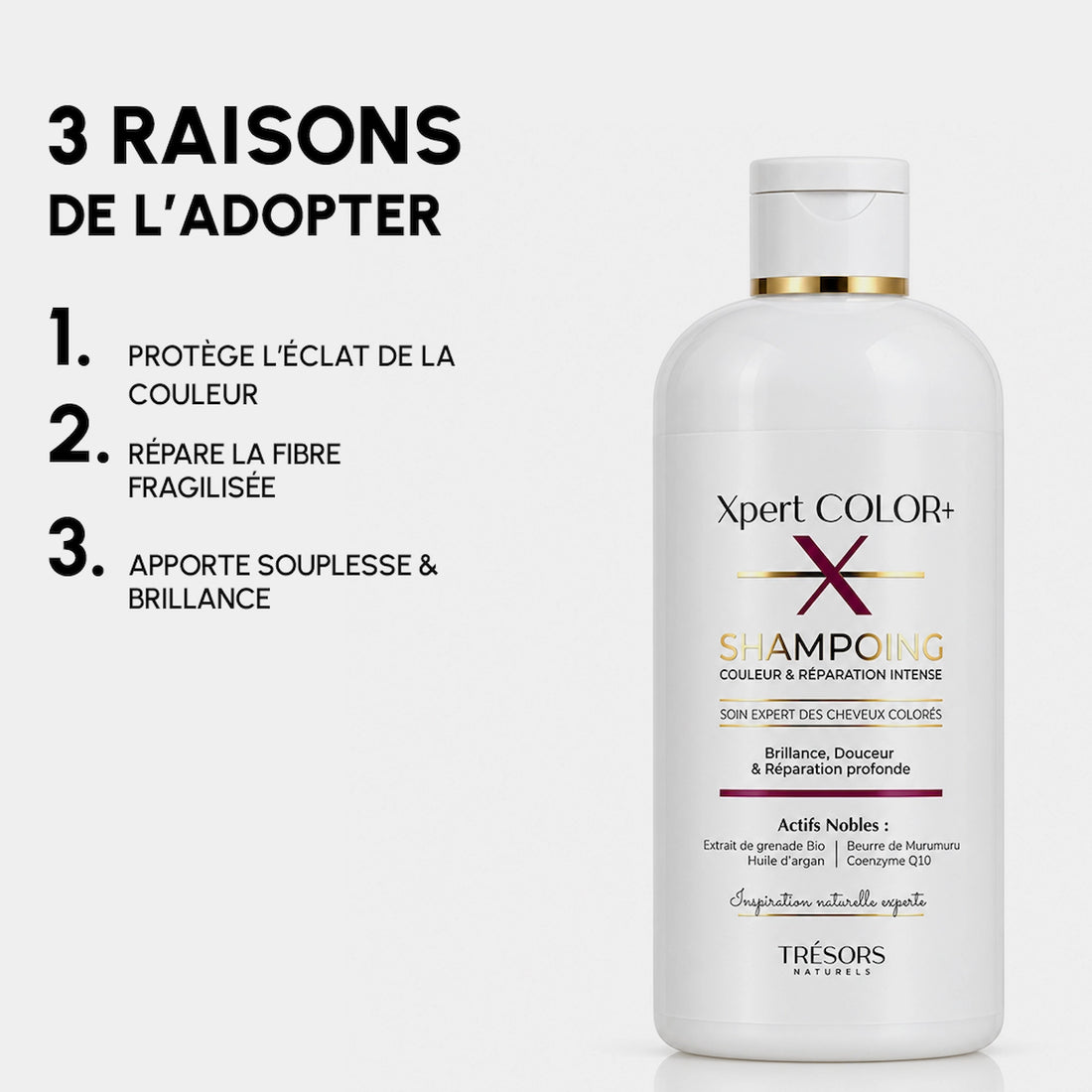 Shampoing XPERT COLOR+ 400ml trésors naturels affiche