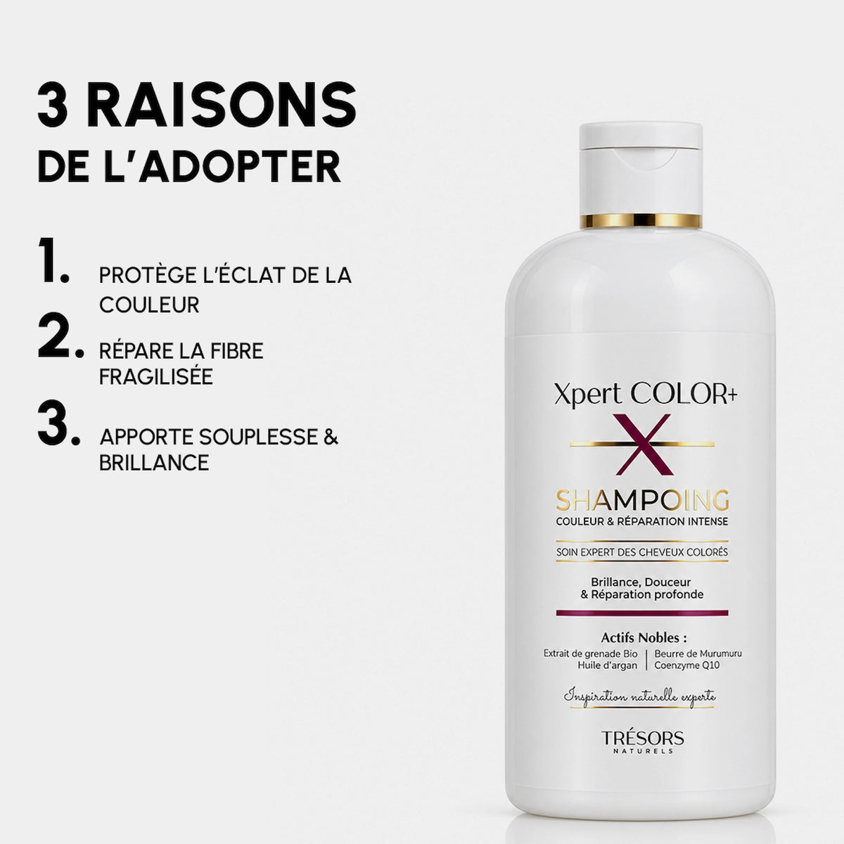 Shampoing XPERT COLOR+ 400ml trésors naturels affiche