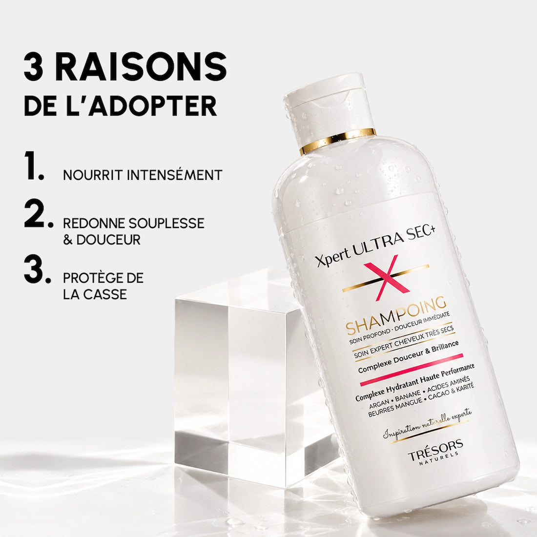 Shampoing XPERT ULTRA SEC+ 400ml trésors naturels affiche 