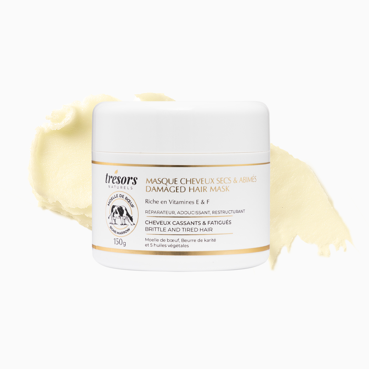 Masque cheveux secs et abîmés moelle de bœuf - Produits cosmétiques naturels
